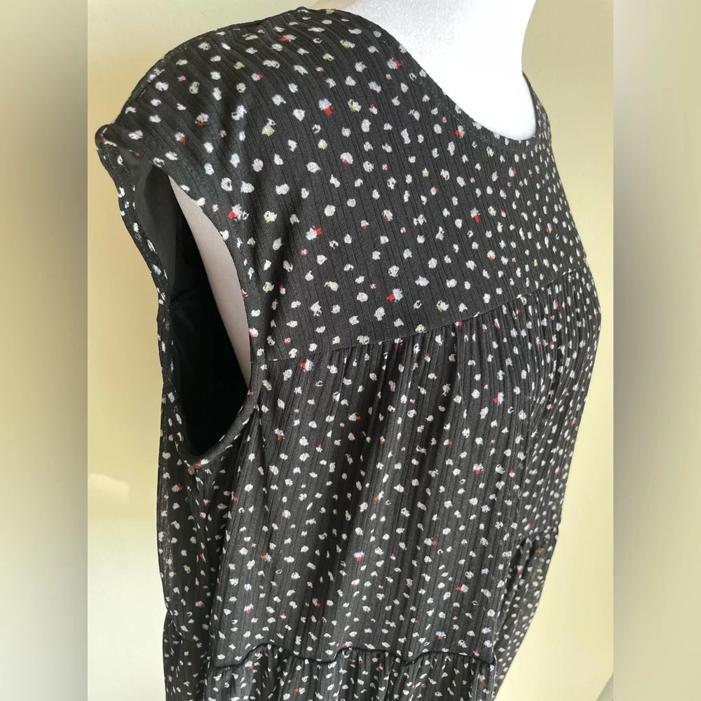 NWT JUICY COUTURE PULLOVER SLEEVELESS FLOWY BLOUSE SZ L, BLACK/PINK - Picture 8 of 15